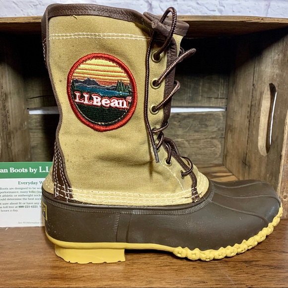 Ll Bean Waxed Canvas Patch Boots 